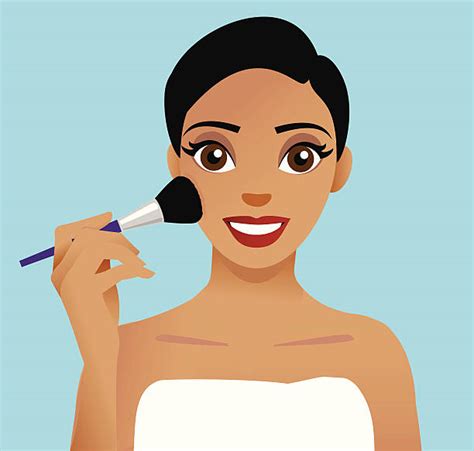 Royalty Free Woman Putting On Makeup Clip Art Vector Images