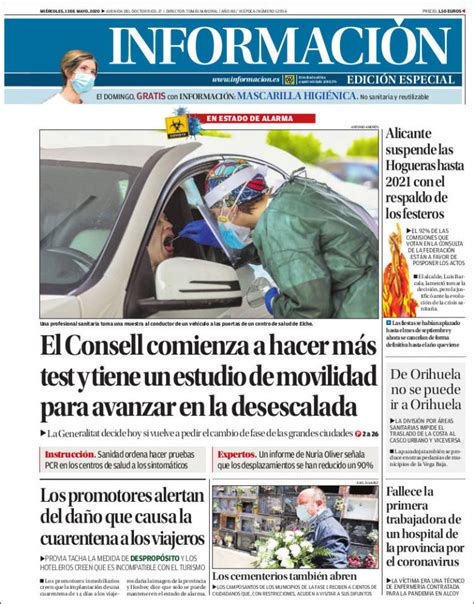 Periódico Diario Información España Periódicos De España Edición De