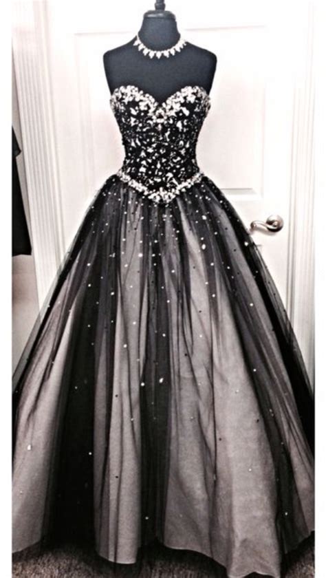 Amazing Black Prom Dresssweetheart Prom Dresscrystal Beaded Prom