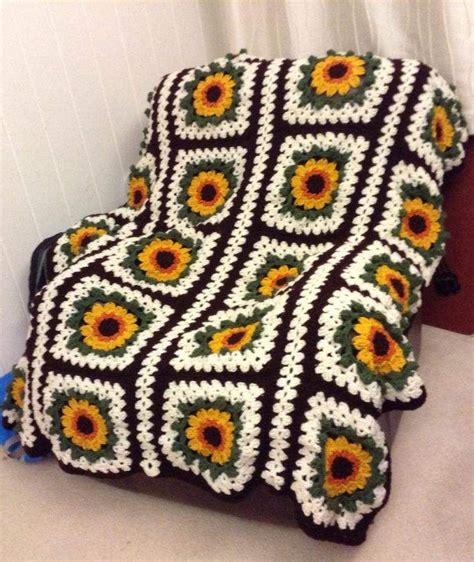 Fresh Sunflower Afghan Crochet Creation By Mamalou60 Crochet Crochet