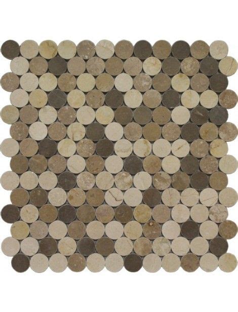 Tweed Blend Large Penny Pattern Polished Mosaic Tile By Soci Tweed