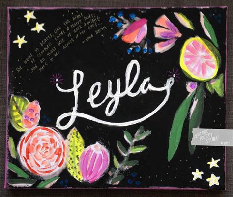 Leyla Name Paintling Names Illustration Starry Sky