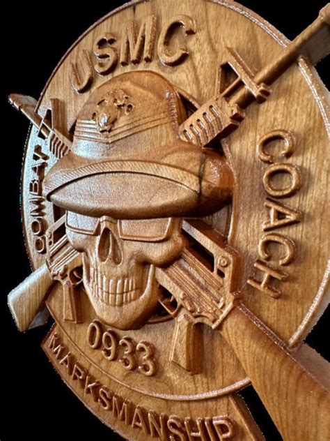 Usmc Marine Corps Combat Marksmanship Coach Plaque 0933 Mos Etsy