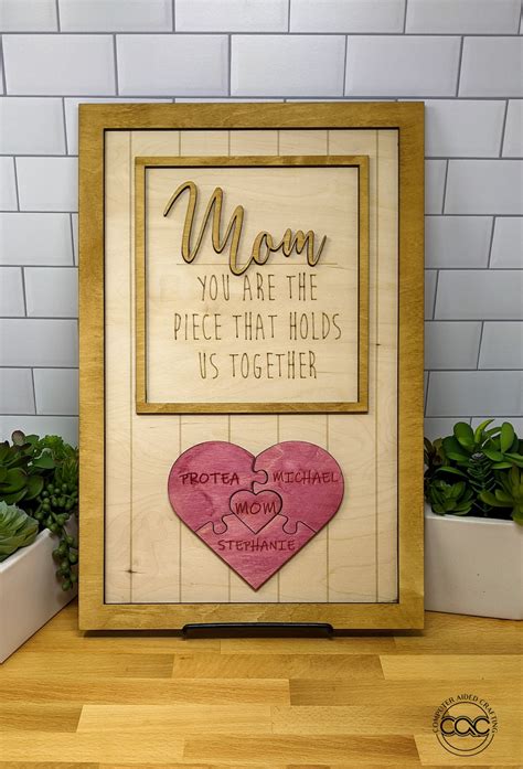 Mom You Are The Piece That Holds Us Together Heart Jigsaw Personalized