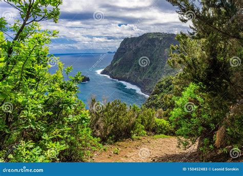 Madeira Island Scenic Mountain And Ocean View Stock Image Image Of