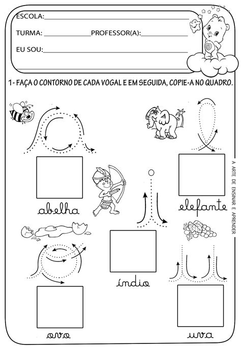 Atividades Prontas Vogais Cursivas Atividades De Alfabetização