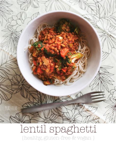 healthy recipe gluten free and vegan lentil spaghetti