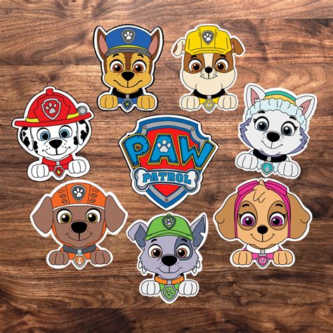 Paw Patrol Pup And Dog Tag Stickers Chase Marshal Zuma Etsy