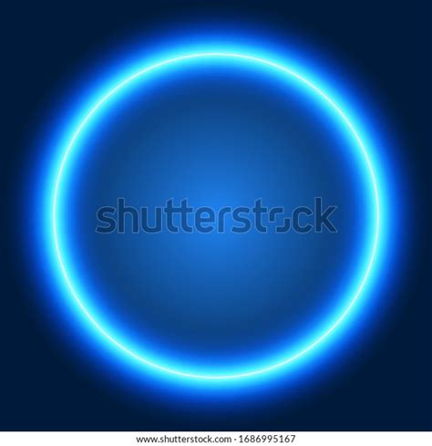 Glowing Background Blue Neon Circle Stock Illustration 1686995167
