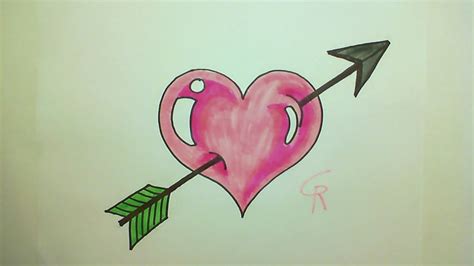 How To Draw A Love Heart With An Arrow Through It