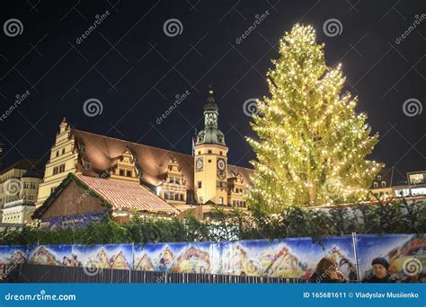 Christmas Market At Marktplatz Market Square In Front Of The Old Town