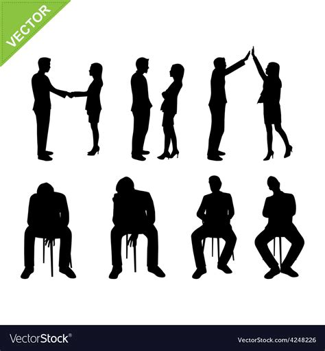 Business People Silhouette Royalty Free Vector Image