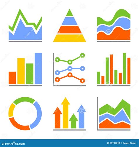 Graph And Charts Diagrams Infographic Set Vector Illustration