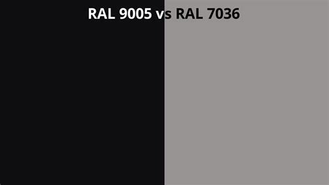 RAL 9005 Vs 7036 RAL Colour Chart UK