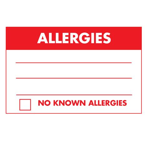 Patient Allergy Warning Labels