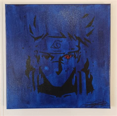 Kakashi Acrylic Anime Painting Naruto Hand Made Painting Etsy