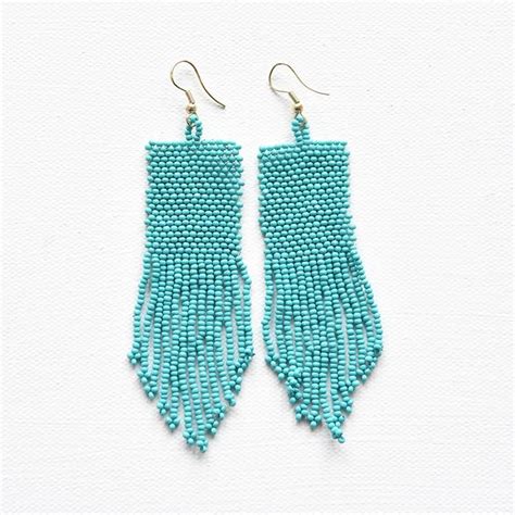 Turquoise Seed Bead Solid Earring Ink Alloy Turquoise Seed