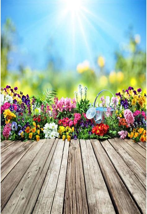Aofoto 4x6ft Spring Backdrop Beautiful Garden Flowers Floral Watering