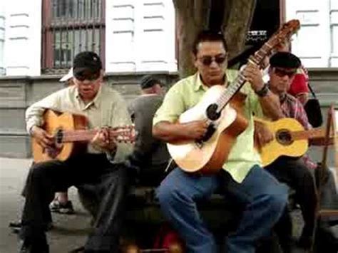 Folk music in costa rica is played with a popular percussion instrument called a 'marimba', and songs are about turning everything (poems, recipes, and so on) into music. 3 Blind Men Playing Costa Rican Folk Songs - YouTube