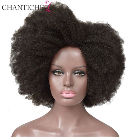Afro Kinky Curly Human Hair Wigs For Black Women Machine Made Wig For