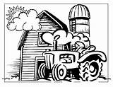 Coloring Tractor Farm Barn Printable Drawing Animals Farmers Ecoloringpage Getdrawings sketch template