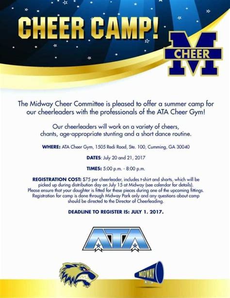 Cheer Camp Flyer Template Cards Design Templates