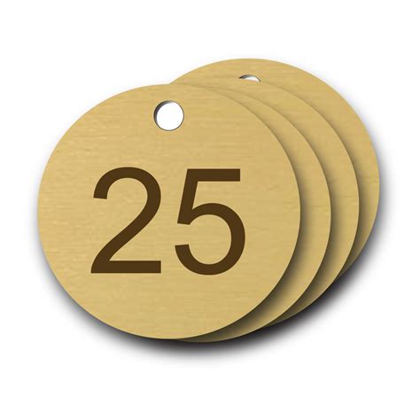 Numbered Brass Tags Circle Naptags