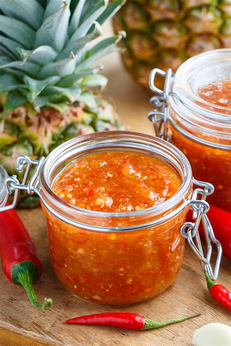 As far as the chili powder goes, you need to judge how hot your particular spice is and how hot you like your chili for determining. Pineapple Sweet Chili Sauce - Closet Cooking