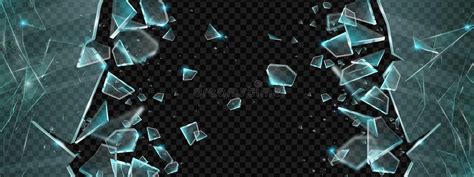Broken Glass Vector Shatter Explosion Fragments On Transparent