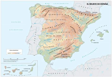 Mapa Fisico Relieve España