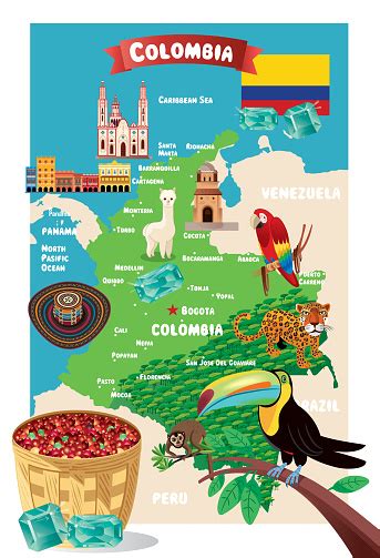 Cartoon Map Of Colombia Stock Illustration Download Image Now Istock