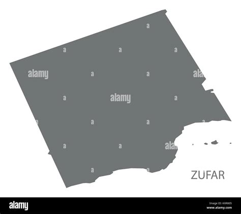 Zufar Map Of Oman Grey Illustration Silhouette Shape Stock Vector Image