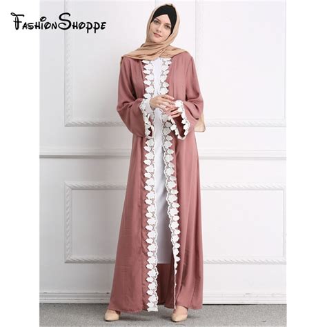 Muslim Lace Abaya Dresses Maxi Cardigan Kimono Long Robe Gowns Tunic