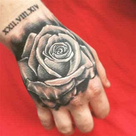 Rose Hand Tattoo Rose Hand Tattoo Hand Tattoos Hand Tattoos For Guys