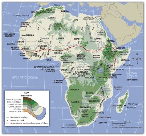 Sub Saharan Africa Physical Features Map | Map Of Africa