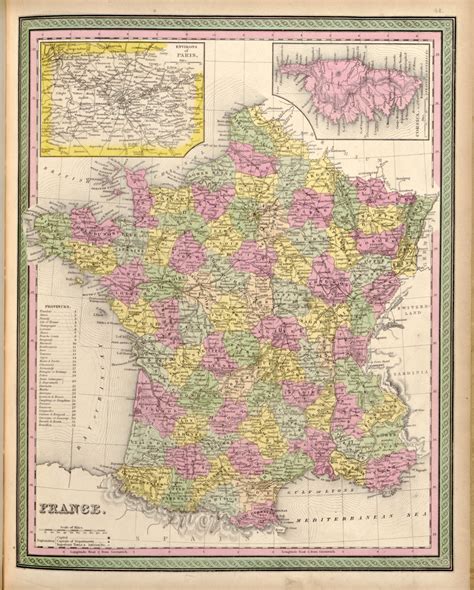 France 1849 By Vintage Maps Bentley Art Publishing