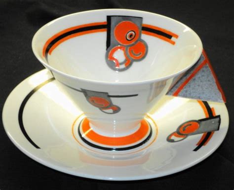 Shelley Art Deco Vogue Orange Fruit Tea Cup And Saucer Art Deco Decor