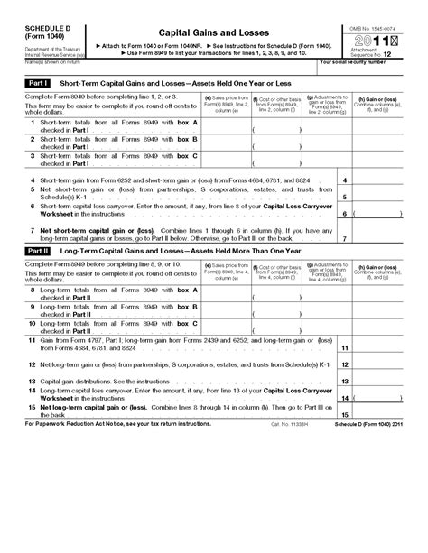 Form 1040 Schedule D Capital Gains And Losses | 2021 Tax Forms 1040