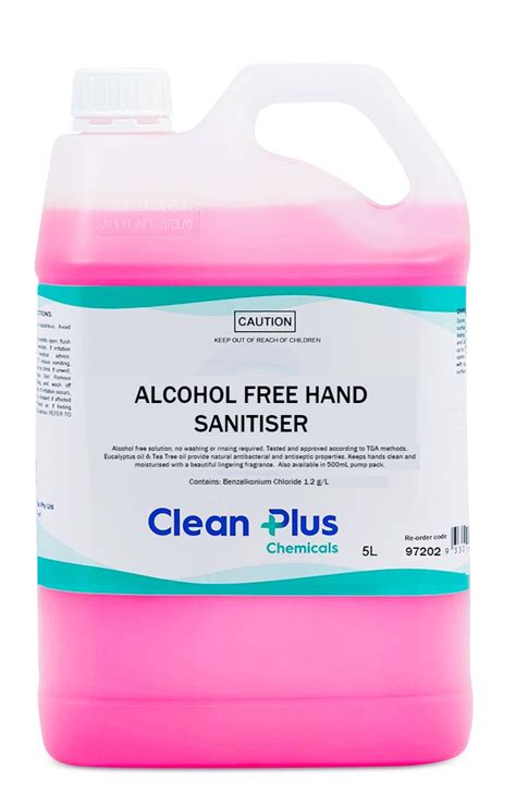 Alcohol Free Hand Sanitiser Clean Plus Chemicals
