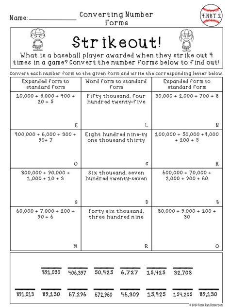 Converting Numbers To Different Forms Worksheet