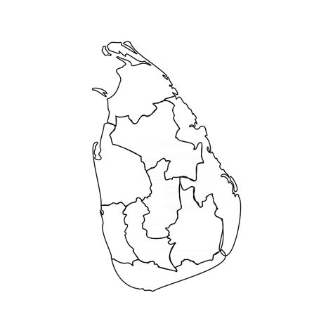 Doodle Map Of Sri Lanka With States Vector Art Doodles Sri Lanka