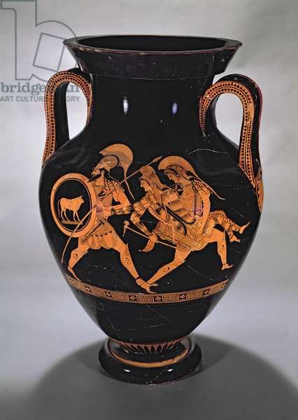 Attic Red Figure Belly Amphora Depicting The Abduction Of Antiope With