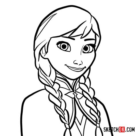 How To Draw Annas Face Frozen Step By Step Drawing Tutorials