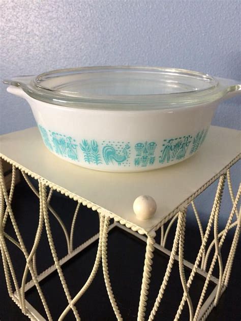 Vintage Turquoise Pyrex Butterprint Casserole Dish With Lid Etsy