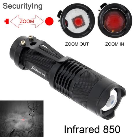 Securitying Sk68 Ir Hunting Flashlight Zoomable Focus 850nm Led