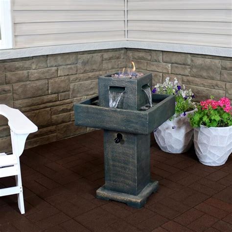 Stone fire and water, tomerong, new south wales, australia. Sunnydaze Decor Flaming Pillar Outdoor Water Fountain ...