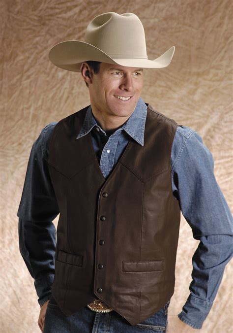 Roper Mens Brown Goat Nappa Leather Basic Saddle Western Vest In 2020