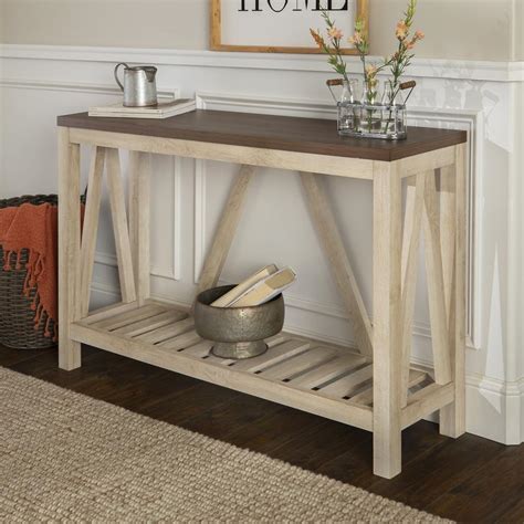 52 A Frame Rustic Entry Console Table Dark Walnutwhite Oak