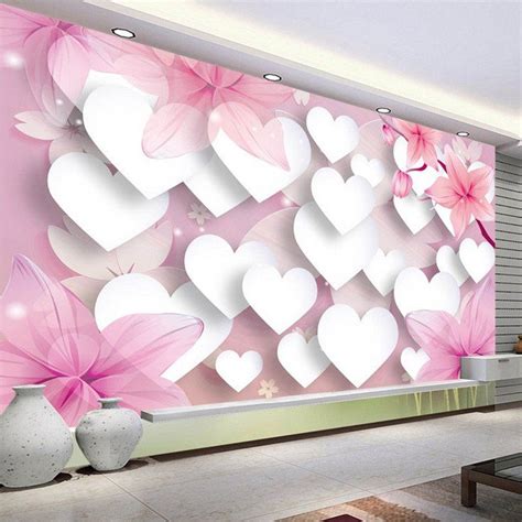 Romantic Pink Love Wall Mural Wall Painting Wall Painting Living