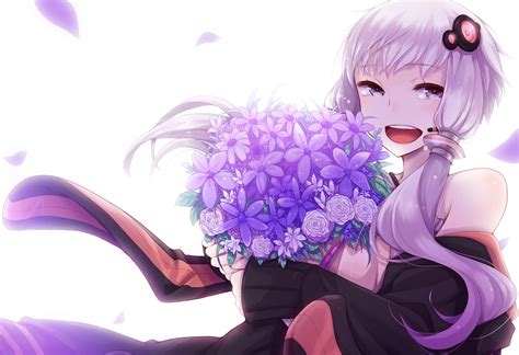 Wallpaper Illustration Flowers Anime Purple Cartoon Vocaloid